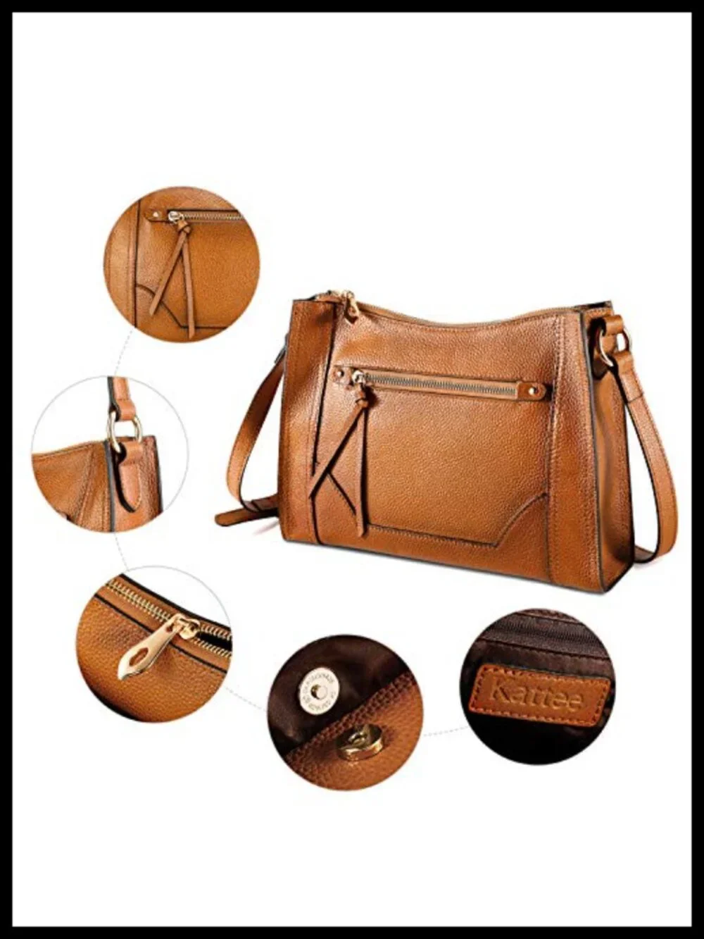 Genuine Leather Crossbody Satchel for Women
